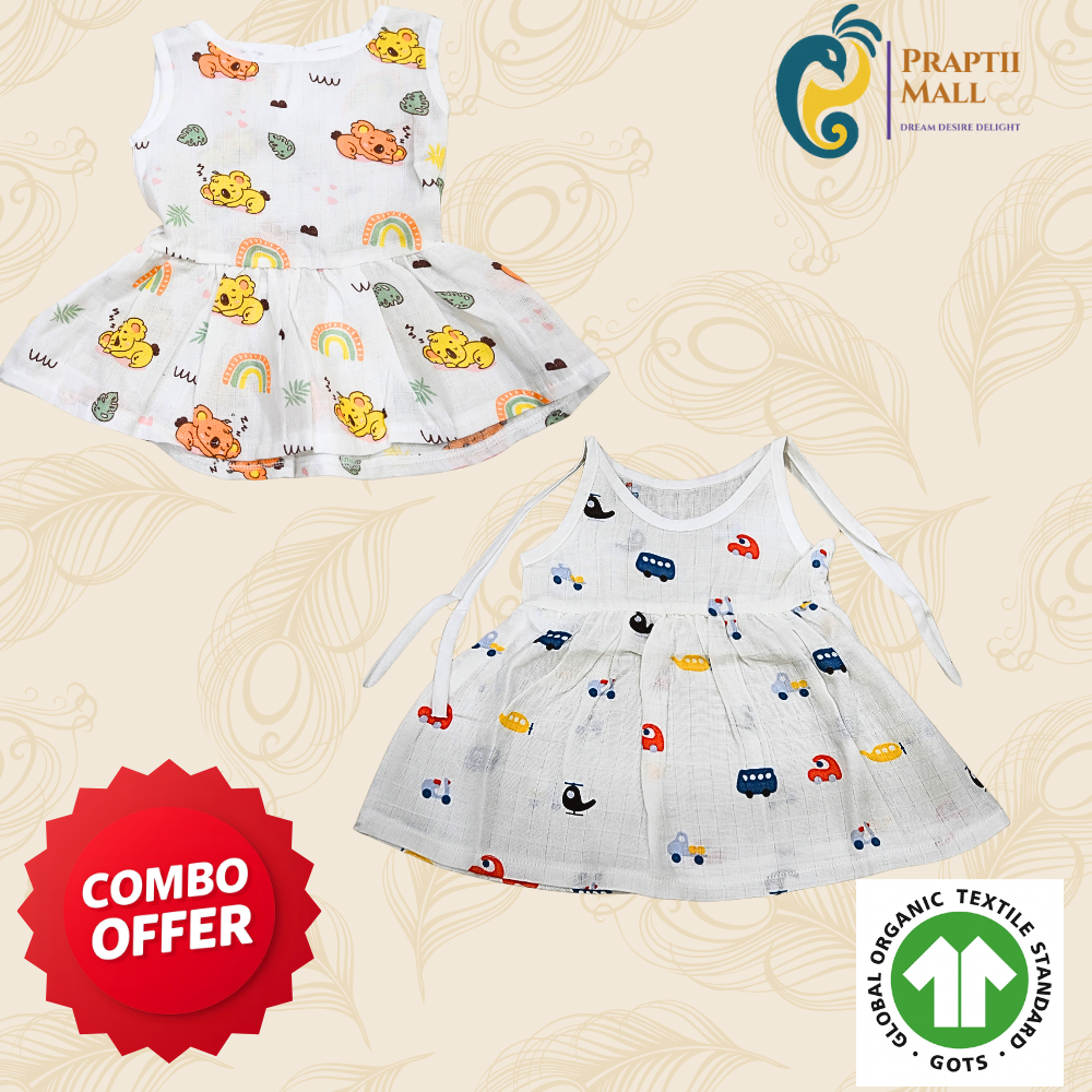 Muslin Knot Frock & Button Frock