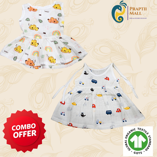 Muslin Knot Frock & Button Frock